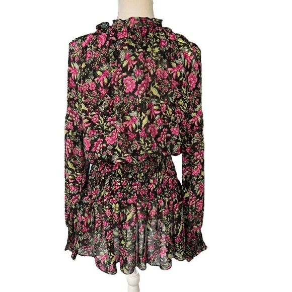 Misa Los Angeles Celina Floral Ruffle Smocked Mini Dress Size Medium - Picture 3 of 12
